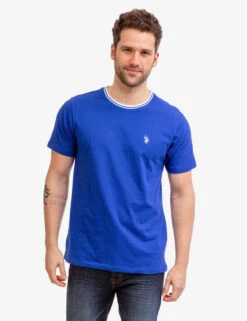 U.S. Polo Assn. TIPPED CREW NECK COLLAR T-SHIRT -Modern Wear Shop 11A79904 BLRF 6478