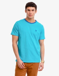U.S. Polo Assn. TIPPED CREW NECK COLLAR T-SHIRT -Modern Wear Shop 11A79904 SCBL 6682