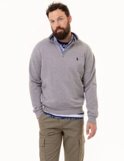 U.S. Polo Assn. 1/4 ZIP YARN DYE STRIPE MOCK NECK PULLOVER