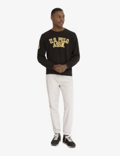 U.S. POLO ASSN. FRENCH TERRY APPLIQUE PULLOVER -Modern Wear Shop 11A93187 BLCK 1247