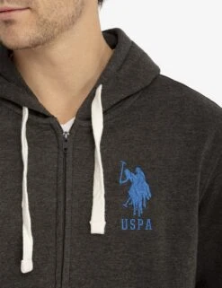 U.S. POLO ASSN. SOLID FLEECE FULL ZIP HOODIE -Modern Wear Shop 11A9358J BKHT 3118