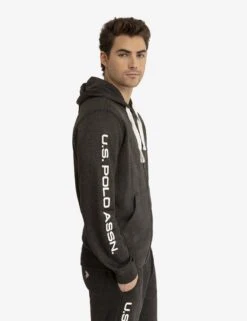 U.S. POLO ASSN. SOLID FLEECE FULL ZIP HOODIE -Modern Wear Shop 11A9358J BKHT 3123