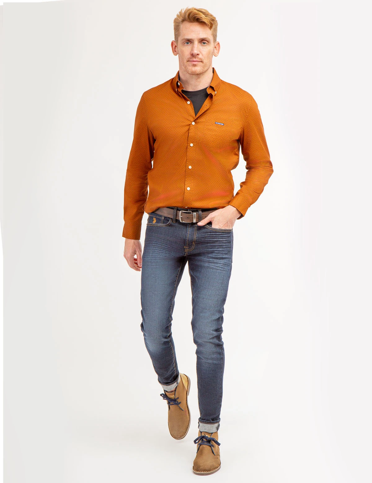 U.S. Polo Assn. DIAMOND PRINT LONG SLEEVE SHIRT WITH POCKET 9 U.S. Polo Assn. DIAMOND PRINT LONG SLEEVE SHIRT WITH POCKET - Image 7