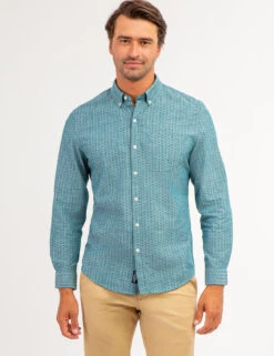 U.S. Polo Assn. COTTON SLUB DISCHARGED PRINT SHIRT -Modern Wear Shop 11A951WA HDTL 66779