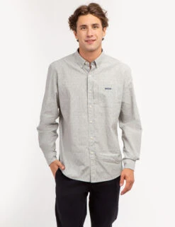 U.S. Polo Assn. PRINTED YARN DYE HEATHERED POPLIN SHIRT -Modern Wear Shop 11A957VD HGRY 67240