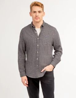 U.S. Polo Assn. PLAID HEATHERED TWILL LONG SLEEVE SHIRT