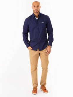 U.S. Polo Assn. ALLOVER PIN DOT LONG SLEEVE SHIRT WITH POCKET -Modern Wear Shop 11A961XE CLNV 75012