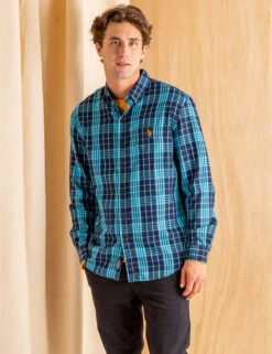U.S. Polo Assn. PEACHED TWILL YARN DYE PLAID SHIRT -Modern Wear Shop 11A963XE BEAB 67292