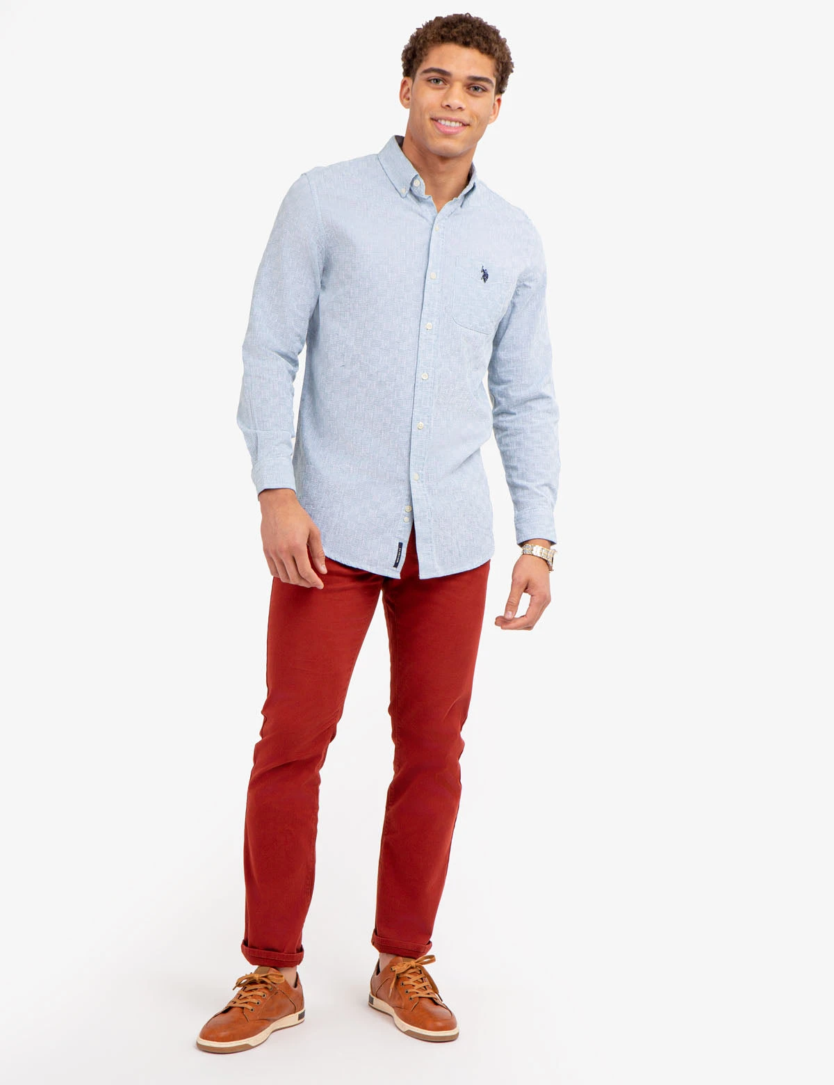 U.S. Polo Assn. COTTON YARN DYE DOBBY PATTERN SHIRT 7 U.S. Polo Assn. COTTON YARN DYE DOBBY PATTERN SHIRT - Image 5