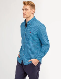 U.S. Polo Assn. YARN DYE PEACHED POPLIN GINGHAM SHIRT -Modern Wear Shop 11A978VF BEAB 66767