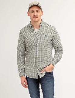 U.S. Polo Assn. YARN DYE PEACHED POPLIN GINGHAM SHIRT -Modern Wear Shop 11A978VF CYOL 66325