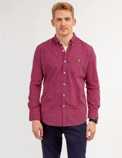 U.S. Polo Assn. YARN DYE PEACHED POPLIN GINGHAM SHIRT -Modern Wear Shop 11A978VF WNTB 66714