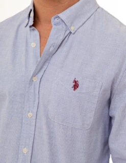 U.S. Polo Assn. YARN DYE SQUARE WEAVE LONG SLEEVE SHIRT -Modern Wear Shop 11A979WD BOBL 85977
