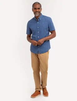 U.S. Polo Assn. DIAMOND PRINT SHORT SLEEVE SHIRT WITH POCKET -Modern Wear Shop 11A985VH CLNV 68125