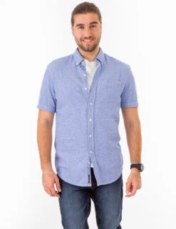 U.S. Polo Assn. TEXTURED WEAVE SHORT SLEEVE SHIRT WITH POCKET -Modern Wear Shop 11A986Z7 BRKB 74244