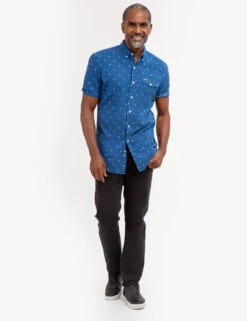 U.S. Polo Assn. DOBBY DOUBLE SIDE PATTERN SHORT SLEEVE SHIRT -Modern Wear Shop 11A989ZX BLSA 67321