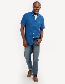 U.S. Polo Assn. HORIZONTAL SLUB SHORT SLEEVE WOVEN SHIRT -Modern Wear Shop 11A998WT CLNV 67839