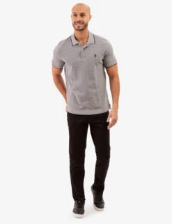 U.S. Polo Assn. JACQUARD MARLED STRIPE POLO SHIRT -Modern Wear Shop 11C04132 HGRY 82435