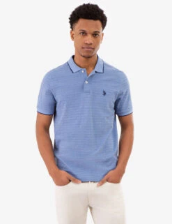 U.S. Polo Assn. JACQUARD MARLED STRIPE POLO SHIRT -Modern Wear Shop 11C04132 VBHT 82394