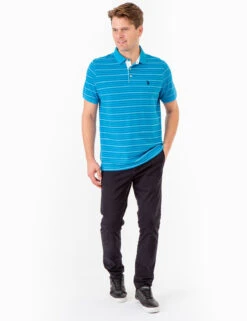 U.S. Polo Assn. YARN DYE BIRDSEYE STRIPE PIQUE POLO SHIRT -Modern Wear Shop 11C04232 BEAB 74118