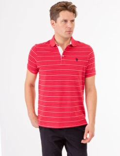 U.S. Polo Assn. YARN DYE BIRDSEYE STRIPE PIQUE POLO SHIRT -Modern Wear Shop 11C0423Z ERED 74082