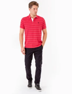 U.S. Polo Assn. YARN DYE BIRDSEYE STRIPE PIQUE POLO SHIRT -Modern Wear Shop 11C0423Z ERED 74087