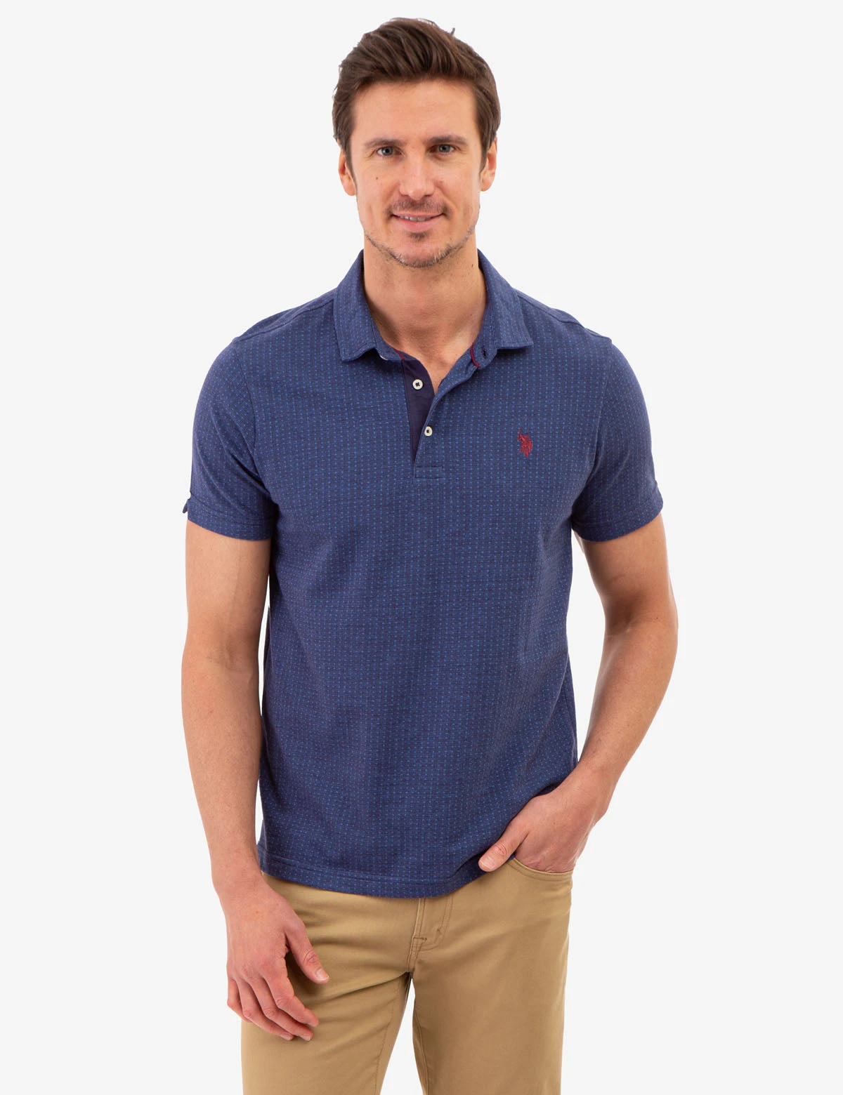 U.S. Polo Assn. JACQUARD PATTERN JERSEY POLO SHIRT 3 U.S. Polo Assn. JACQUARD PATTERN JERSEY POLO SHIRT