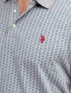 U.S. Polo Assn. ALLOVER PRINTED JERSEY POLO SHIRT -Modern Wear Shop 11C0442W HGRY 68790