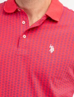 U.S. Polo Assn. ALLOVER PRINTED JERSEY POLO SHIRT -Modern Wear Shop 11C0442W WNTB 70054