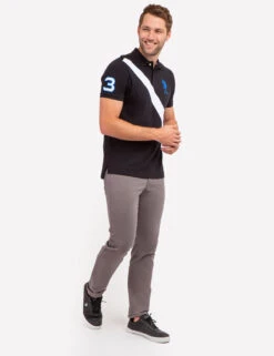 U.S. Polo Assn. COLORBLOCK SASH FRONT PIQUE POLO SHIRT -Modern Wear Shop 11C0453O BLCK 69637