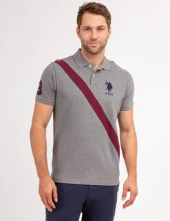 U.S. Polo Assn. COLORBLOCK SASH FRONT PIQUE POLO SHIRT