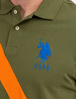 U.S. Polo Assn. COLORBLOCK SASH FRONT PIQUE POLO SHIRT -Modern Wear Shop 11C0453O CYOL 68694