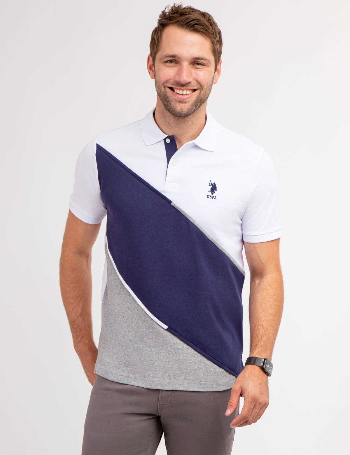 U.S. Polo Assn. DIAGONAL COLORBLOCK POLO SHIRT WITH PIPING 7 U.S. Polo Assn. DIAGONAL COLORBLOCK POLO SHIRT WITH PIPING - Image 5
