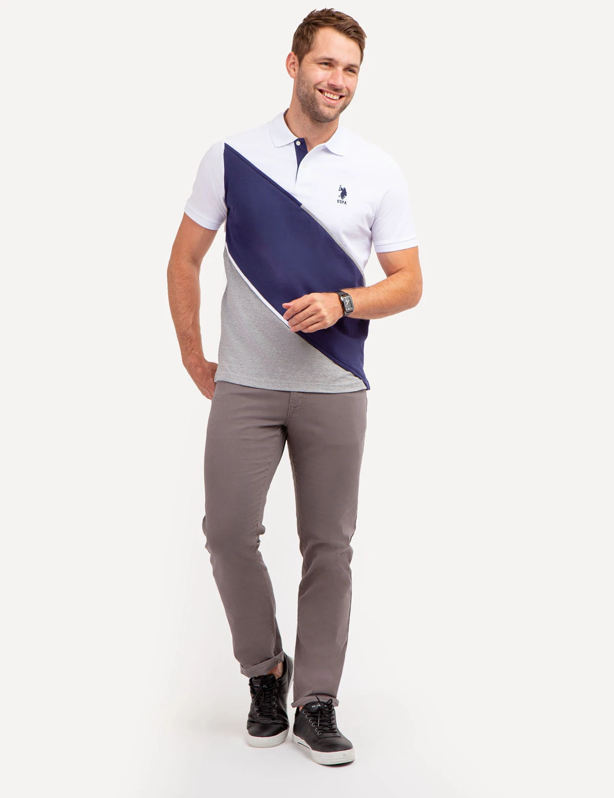 U.S. Polo Assn. DIAGONAL COLORBLOCK POLO SHIRT WITH PIPING 8 U.S. Polo Assn. DIAGONAL COLORBLOCK POLO SHIRT WITH PIPING - Image 6