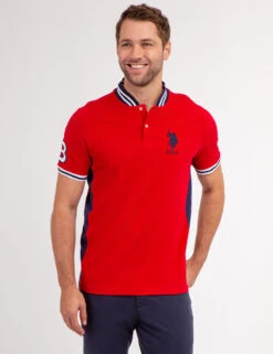 U.S. Polo Assn. BASEBALL COLLAR PIQUE POLO SHIRT -Modern Wear Shop 11C0493O ERED 68764