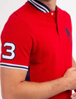 U.S. Polo Assn. BASEBALL COLLAR PIQUE POLO SHIRT -Modern Wear Shop 11C0493O ERED 68768