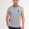 U.S. Polo Assn. BASEBALL COLLAR PIQUE POLO SHIRT -Modern Wear Shop 11C0493O HGRY 70130