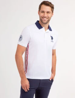 U.S. Polo Assn. GRAPHIC TRIM PIQUE POLO SHIRT -Modern Wear Shop 11C0513O WHIT 68800