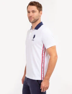 U.S. Polo Assn. GRAPHIC TRIM PIQUE POLO SHIRT -Modern Wear Shop 11C0513O WHIT 68802
