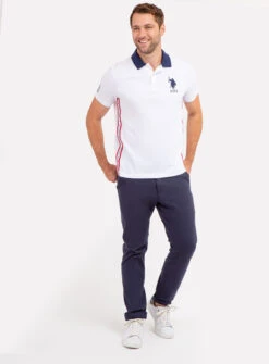 U.S. Polo Assn. GRAPHIC TRIM PIQUE POLO SHIRT -Modern Wear Shop 11C0513O WHIT 68806