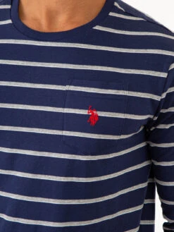 U.S. Polo Assn. YARN DYE STRIPE JERSEY LONG SLEEVE T-SHIRT -Modern Wear Shop 11C08719 CLNV 75176