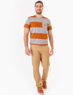 U.S. Polo Assn. RUGBY STRIPE JERSEY T-SHIRT WITH POCKET -Modern Wear Shop 11C13519 HGRY 73985