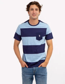 U.S. Polo Assn. RUGBY STRIPE JERSEY T-SHIRT WITH POCKET -Modern Wear Shop 11C13519 SFBH 66933