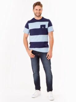 U.S. Polo Assn. RUGBY STRIPE JERSEY T-SHIRT WITH POCKET -Modern Wear Shop 11C13519 SFBH 75169