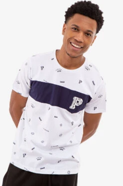 U.S. Polo Assn. ALLOVER USPA PRINT T-SHIRT WITH CHEST POCKET -Modern Wear Shop 11C14104 WHIT 81883