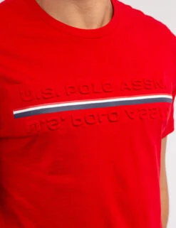 U.S. Polo Assn. EMBOSSED SIGNATURE STRIPE JERSEY T-SHIRT -Modern Wear Shop 11C14204 ERED 69290