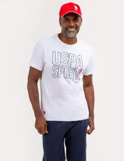 U.S. Polo Assn. USPA SPORT GRAPHIC JERSEY T-SHIRT -Modern Wear Shop 11C14404 WHIT 67920