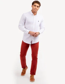 U.S. Polo Assn. SOLID STRETCH POPLIN LONG SLEEVE SHIRT -Modern Wear Shop 11C251 OPWH 70179