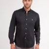 U.S. Polo Assn. SOLID STRETCH POPLIN LONG SLEEVE SHIRT -Modern Wear Shop 11C251VT BLCK 69482