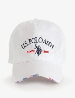 U.S. Polo Assn. MENS CENTER LOGO TWILL HAT -Modern Wear Shop 11C273AA WHIT front